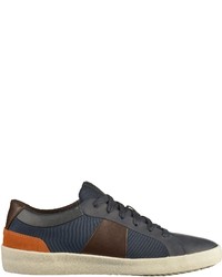 dunkelblaue Leder niedrige Sneakers von Geox