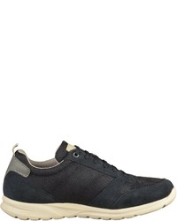 dunkelblaue Leder niedrige Sneakers von Geox