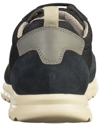 dunkelblaue Leder niedrige Sneakers von Geox