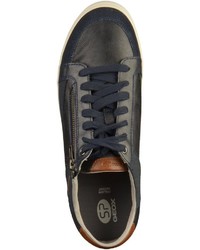 dunkelblaue Leder niedrige Sneakers von Geox