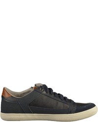 dunkelblaue Leder niedrige Sneakers von Geox