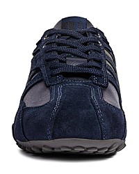 dunkelblaue Leder niedrige Sneakers von Geox