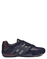 dunkelblaue Leder niedrige Sneakers von Geox