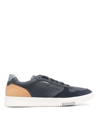 dunkelblaue Leder niedrige Sneakers von Geox