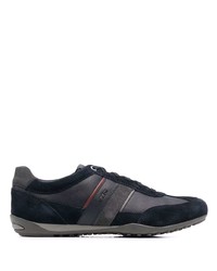 dunkelblaue Leder niedrige Sneakers von Geox