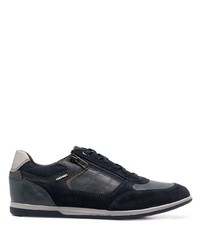 dunkelblaue Leder niedrige Sneakers von Geox