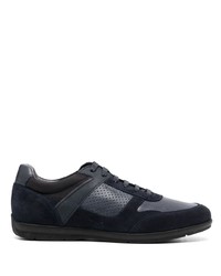 dunkelblaue Leder niedrige Sneakers von Geox