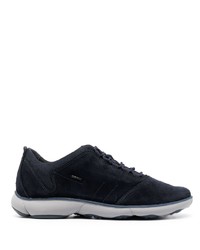 dunkelblaue Leder niedrige Sneakers von Geox