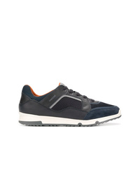 dunkelblaue Leder niedrige Sneakers von Geox