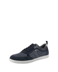 dunkelblaue Leder niedrige Sneakers von Geox