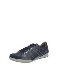 dunkelblaue Leder niedrige Sneakers von Geox