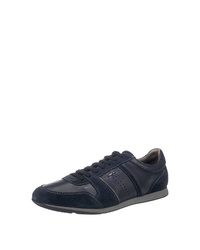 dunkelblaue Leder niedrige Sneakers von Geox