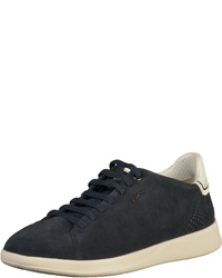 dunkelblaue Leder niedrige Sneakers von Geox