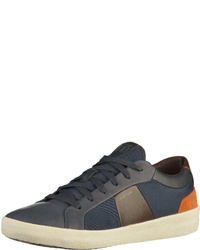 dunkelblaue Leder niedrige Sneakers von Geox