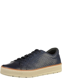 dunkelblaue Leder niedrige Sneakers von Geox