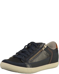 dunkelblaue Leder niedrige Sneakers von Geox