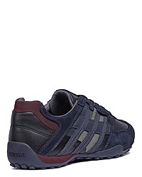 dunkelblaue Leder niedrige Sneakers von Geox