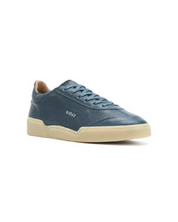 dunkelblaue Leder niedrige Sneakers von Ghoud