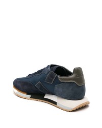 dunkelblaue Leder niedrige Sneakers von Ghoud