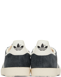 dunkelblaue Leder niedrige Sneakers von adidas Originals