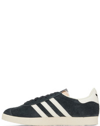 dunkelblaue Leder niedrige Sneakers von adidas Originals