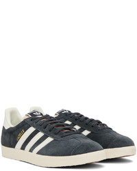 dunkelblaue Leder niedrige Sneakers von adidas Originals