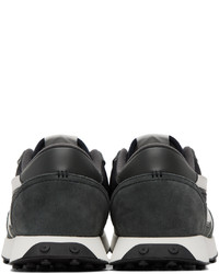 dunkelblaue Leder niedrige Sneakers von Diesel