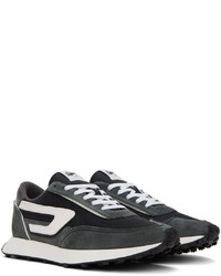 dunkelblaue Leder niedrige Sneakers von Diesel