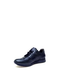 dunkelblaue Leder niedrige Sneakers von Greyder