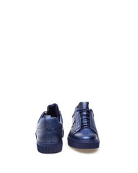 dunkelblaue Leder niedrige Sneakers von Greyder