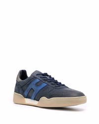 dunkelblaue Leder niedrige Sneakers von Hogan