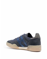 dunkelblaue Leder niedrige Sneakers von Hogan