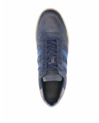 dunkelblaue Leder niedrige Sneakers von Hogan