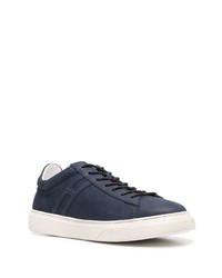 dunkelblaue Leder niedrige Sneakers von Hogan