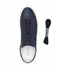 dunkelblaue Leder niedrige Sneakers von Hogan