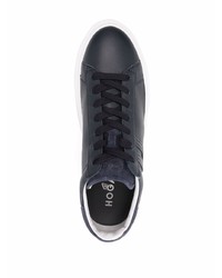 dunkelblaue Leder niedrige Sneakers von Hogan