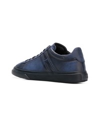 dunkelblaue Leder niedrige Sneakers von Hogan