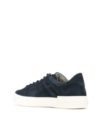 dunkelblaue Leder niedrige Sneakers von Hogan