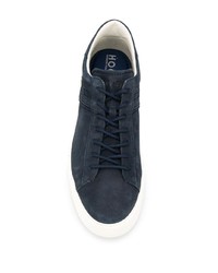 dunkelblaue Leder niedrige Sneakers von Hogan