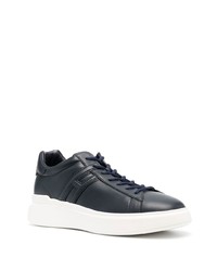 dunkelblaue Leder niedrige Sneakers von Hogan