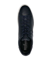 dunkelblaue Leder niedrige Sneakers von Hogan