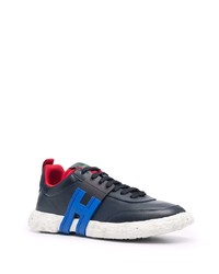 dunkelblaue Leder niedrige Sneakers von Hogan