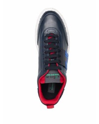 dunkelblaue Leder niedrige Sneakers von Hogan