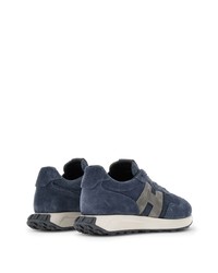 dunkelblaue Leder niedrige Sneakers von Hogan