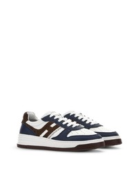 dunkelblaue Leder niedrige Sneakers von Hogan