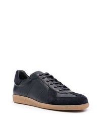 dunkelblaue Leder niedrige Sneakers von Scarosso