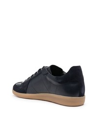 dunkelblaue Leder niedrige Sneakers von Scarosso