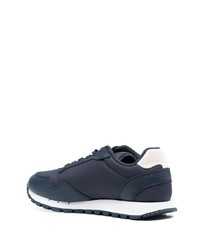 dunkelblaue Leder niedrige Sneakers von Tommy Jeans