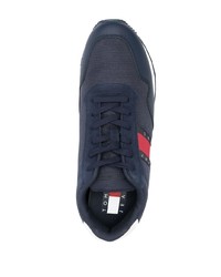 dunkelblaue Leder niedrige Sneakers von Tommy Jeans