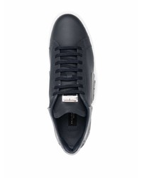 dunkelblaue Leder niedrige Sneakers von Philipp Plein